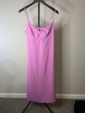 See You Monday Lilac Spaghetti-Strap Midi Dress